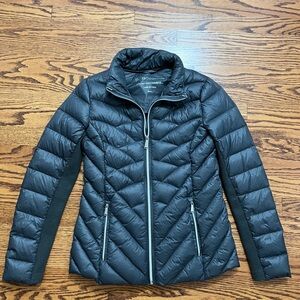 BCBGeneration Women's Black Quilted Chevron Puffer Jacket